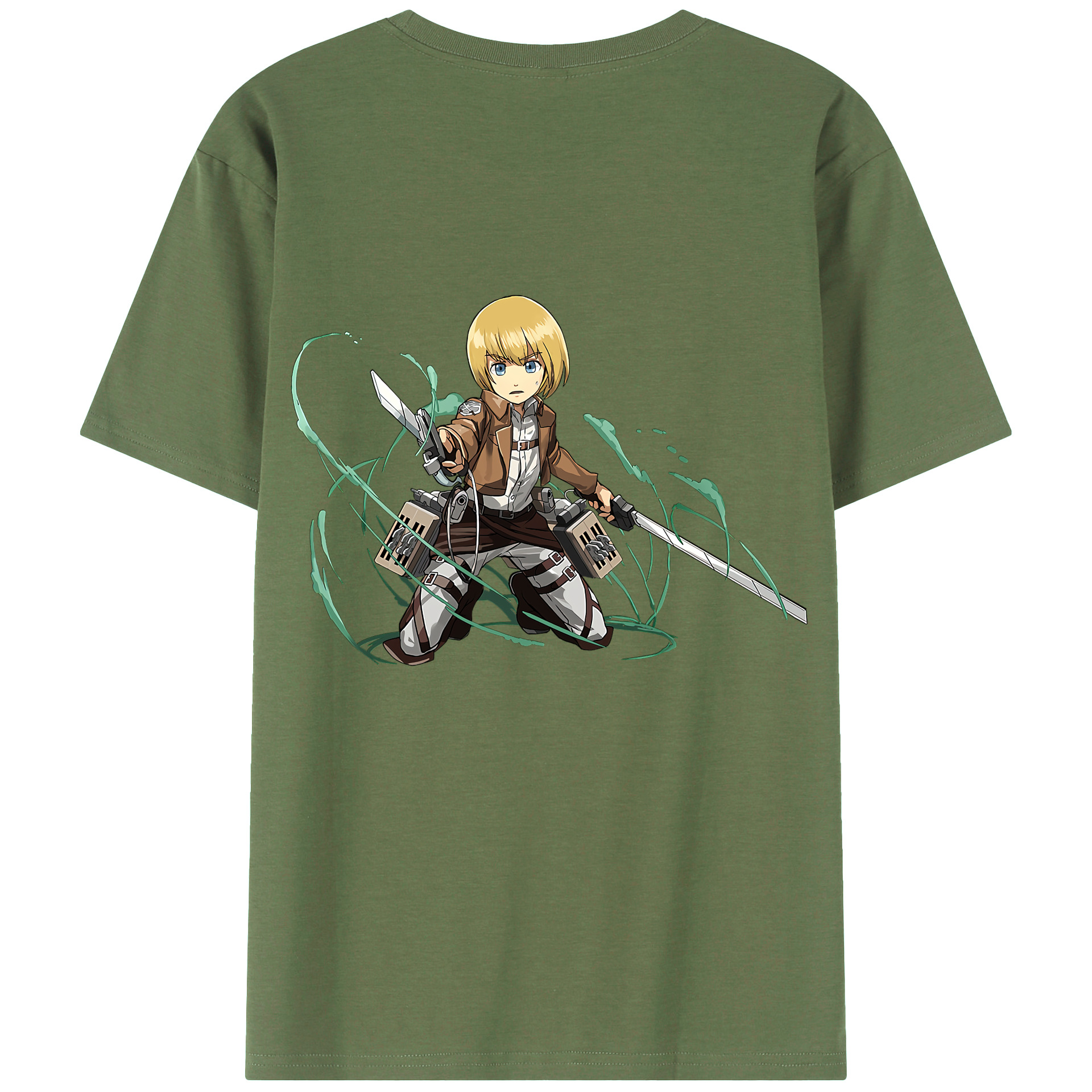 （画像用） 進撃の巨人 アルミン·アルレルト Attack on Titan Armin Arlert 綿100％ メンズ半袖Tシャツ（バックプリント） 通気性